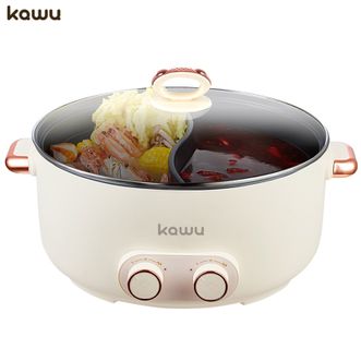 卡屋/KAWU  鸳鸯电火锅 6.5大容量多用途锅电煮锅不粘材质家用电热锅料理涮肉锅火锅分区调温专用锅