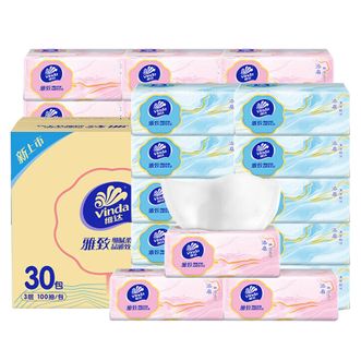 维达  抽纸雅致系列3层100抽*30包 细腻柔韧
