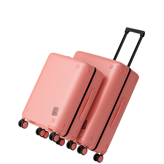 多一/JOLLYING   拉杆箱 行李箱 德国进口磁吸扣一拖二旅学箱20寸+24寸（套装）珊瑚红