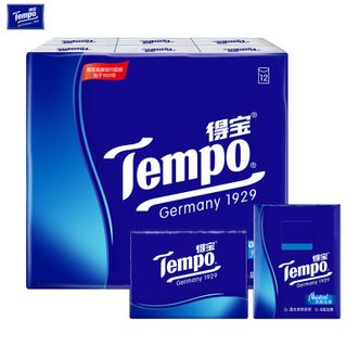得宝（TEMPO）无香迷你纸手帕7张4层12包手帕纸无香湿水不破纸巾小包便携面巾纸