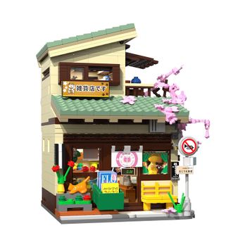 CaDA  儿童积木拼插玩具模型街景系列猫猫杂货铺-921颗粒 C66015