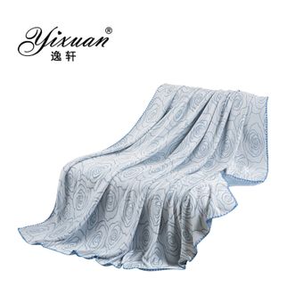 逸轩/yixuan  一触即凉 PE凉感盖毯夏被 夏天盖它不闷汗 玫瑰-蓝色