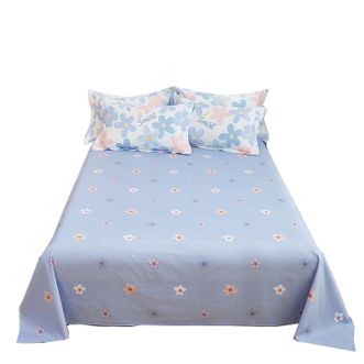 宜恋  全棉床单简约床上用品单件纯棉床单230x250cm/浅浅花漾