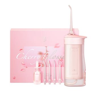 素士便携式冲牙器筒式收纳便携洗牙器洁牙机水牙线W1樱花粉