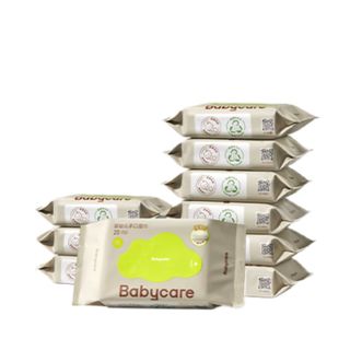 Bc Babycare  婴儿湿巾 新生儿手口湿纸巾宝宝儿童家用 实惠绿盖湿巾  便携推荐 20抽 10包  材质 水刺无纺布 100%植物源纤维 100%可降解 保质期 24个月