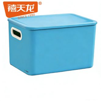 禧天龙  高颜值桌面收纳盒收纳筐储物盒子收纳内衣袜子厨房零食无尘整理 特大带盖【38.5*27.5*22.8cm】1个