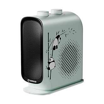 艾美特/Airmate  暖风机小型取暖器电暖器家用电暖气片电热风扇桌面办公室立卧两用熊发发宝宝速热暖风机 绿色 小熊猫款HP20-K49