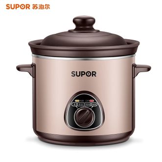苏泊尔/Supor  电炖锅3L大容量 家用炖汤砂锅熬粥甜品旋钮式操控多功能煮粥煲汤电炖锅