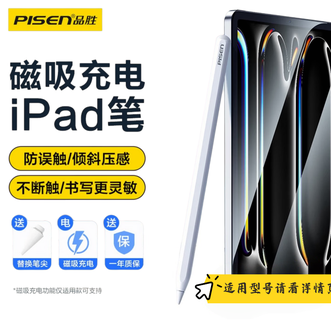 品胜(PISEN)  iPad平板电脑电容笔  (HJ-CK02/白色)  适用Air5/4/Pro22/mini6倾斜防误触绘画触控手写笔（适用型号请看详情页）