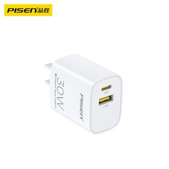品胜(PISEN)  苹果15氮化镓30W双口充电器单头 适用iPhone15/14/13/12promax/11充电头插头华为小米安卓手机iPad平板 白色