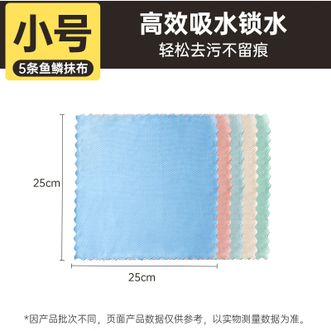 炊大皇（COOKER KING）  鱼鳞抹布10条装家用清洁厨房洗碗布吸水不易掉毛擦玻璃专用 25*25cm小号