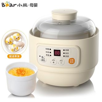 小熊（Bear）婴儿电炖锅宝宝辅食机电炖锅bb煲电炖锅隔水电炖盅陶瓷蒸煮辅食锅0.8L陶瓷内胆DDZA08M3