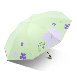 天堂伞  黑胶大花防晒防紫外线太阳伞便携折叠晴雨伞女两用男士 33913E夏天的风 鳄梨绿