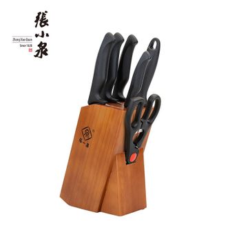 张小泉  正品简秀系列套装刀具（磨刀棒+水果刀+小厨刀+切片刀+斩骨刀+厨房剪+刀座）七件套