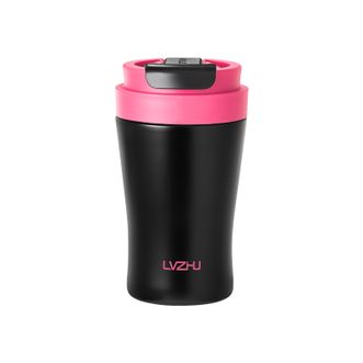 绿珠（lvzhu）   保温咖啡杯 400ml  316不锈钢保温水杯高颜值双饮吸管杯子便携随行 K185黑莓酱