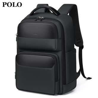 Polo  男士商务双肩包短途旅行大容量17英寸电脑包通勤出差多功能书包 PBS12937