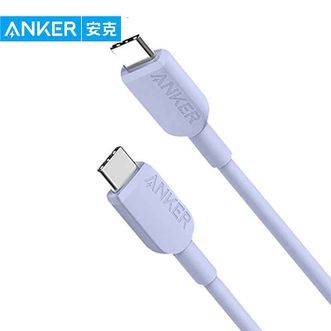 安克  type-c数据线充电器线60W快充适用OPPO华为小米三星荣耀苹果iphone16 15手机闪充1.8米 紫色