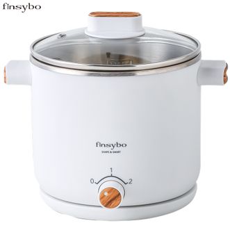finsybo  1.5L电煮锅电火锅多功能锅 宿舍煮面煮粥煲汤涮锅多用途锅煎炒锅料理锅电炖锅煮面锅电热锅F-EHP15A（哈林）白色