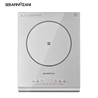 SERAFINOZANI  钛晶电磁灶月光银透明面板触摸屏设计大功率8档火力防水设计超薄易收纳