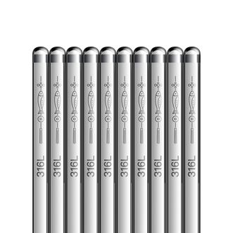双枪  抗菌不锈钢筷子年年有余圆筷-10双装 DK31000