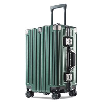 皮尔卡丹/Pierre Cardin  24英寸铝框行李箱拉杆箱男女旅行箱包密码小登机箱男女