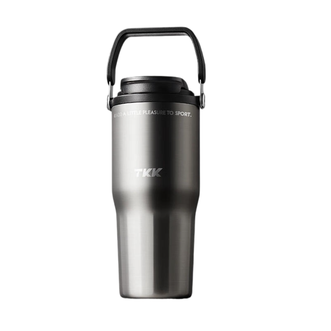 TKK  悦界双饮口拎拎杯保温杯不锈钢水杯陶瓷内胆700ml  冰川银  TKK2039