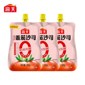 海天  番茄酱 0添加番茄沙司305g*3袋 果蔬沙司 蘸披萨汉堡薯条水果沙拉零添加下饭酱
