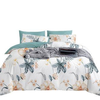 無印良品  100%全棉四件套夏天双人床上用品被套200*230cm -素锦花韵MJ-T2025-03002