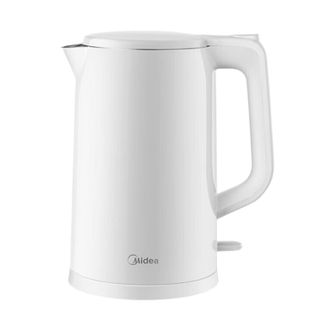 美的/Midea  电热水壶 1.7L大容量家用烧水壶双层防烫 304不锈钢水壶 AEK1769