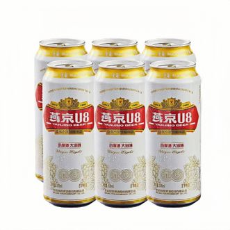 燕京  U8啤酒500ml*罐装麦香浓厚畅饮聚会聚餐 燕京U8啤酒500ml*6罐