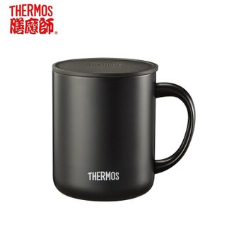 膳魔师（THERMOS）  保温桌面把手杯440ml黑色不锈钢茶杯保温杯简约带盖牛奶杯咖啡杯办公水杯TCDG-451