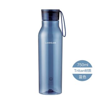 乐扣乐扣  男女式小口提手塑料杯子蓝色750ml 男女士健身便携水杯 ABF664BLU