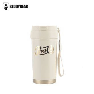 杯具熊（beddybear）   陶瓷保温杯咖啡杯水杯 随行车载杯 轻心咖啡杯-白金百事 500ml