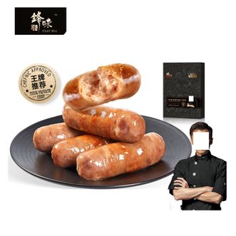 锋味派  火山石烤肠 纯肉香肠 台湾脆皮热狗肠 烧烤空炸食材 【单盒装】原味黑猪肉 400g