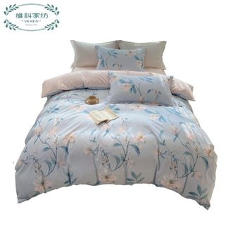 维科家纺VEKEN  亲肤印花四件套 岸芷汀兰 时尚清新柔软舒适床品件套 200cm*230cm