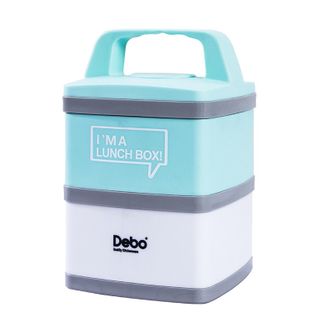 德铂（Debo）  双层保温饭盒  约1.4L  便当盒上班饭盒餐具