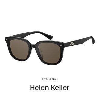 海伦凯勒（Helen Keller）  墨镜男高级感防晒太阳眼镜女防紫外线【琥珀镜】H2603N30透茶色镜片