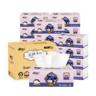 心相印（Mind Act Upon Mind）  三丽鸥联名抽纸 3层100抽*20包 M码面巾纸库洛米款可湿水餐巾纸便携
