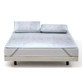 水星家纺  茉上白云印花冰丝席三件套150cm×200cm