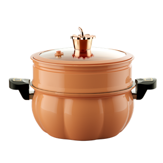 万德霍/WODHO  硕果累累高颜值家用精铁微压汤蒸锅一锅两用微压锁鲜汤蒸锅26cm/7L    WDH-G0221014