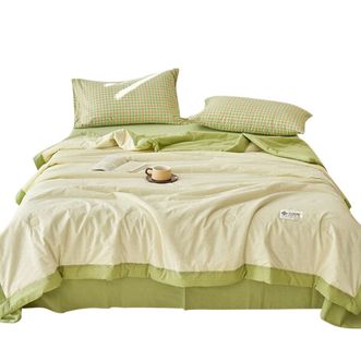 洁丽雅/Grace  100%新疆棉花水洗夏凉被单人/双人薄被芯 苍绿CP1988（苍绿）