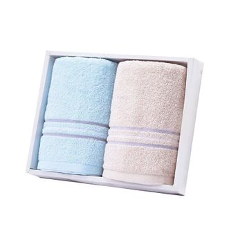 洁丽雅/Grace  新疆棉A类抗菌毛巾礼盒  纯棉面巾素色舒适柔软吸水毛巾  72*34cm  双条装