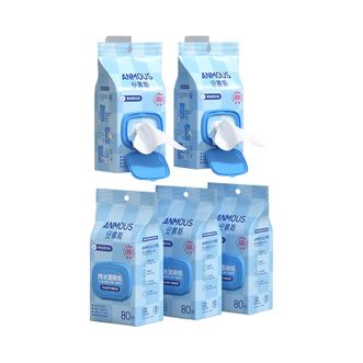 安慕斯（Anmous）  挂抽纯水湿厕纸80抽*5提 A-CSSCZG80-5