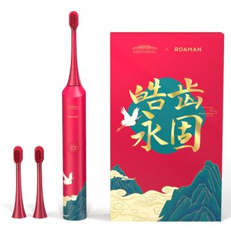 罗曼/ROAMAN  电动牙刷成人情侣声波震动无线充电底座智能牙刷礼品礼物送礼故宫联名款礼盒装 G09