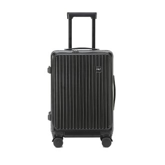 锐承（Ruicheng）  20吋万向轮多功能拉杆箱侧开登机旅行箱 1006-黑色-20吋