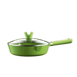 万德霍/WODHO  陶晶麦饭石家用高颜值加高锅身煎炒锅一锅多用 24cm WDH-G0230802
