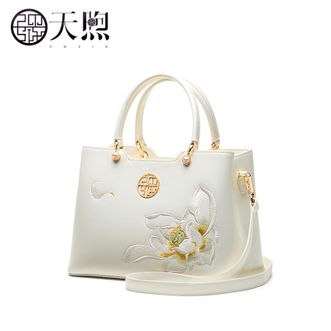 天煦PMSIX经典百搭复古国风女士手提包大容量耐磨简约时尚斜挎包P120279