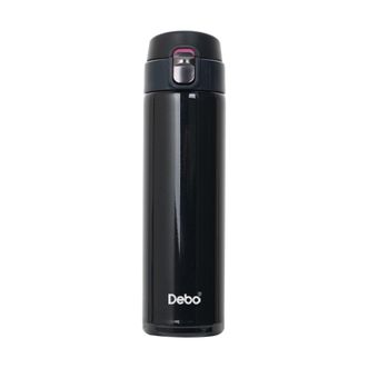 德铂Debo保温杯304不锈钢内胆双层茶杯黑色DEP-719