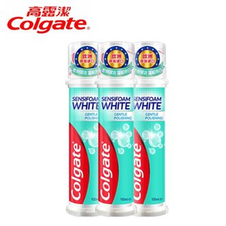 高露洁/Colgate  密泡美白去渍100ml*3  欧洲进口密泡美白直立按压泵式牙膏