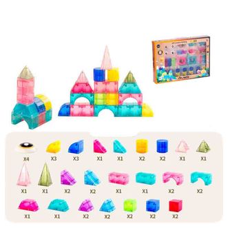 纽奇（Nukied）  透明彩色磁力积木块42pcs